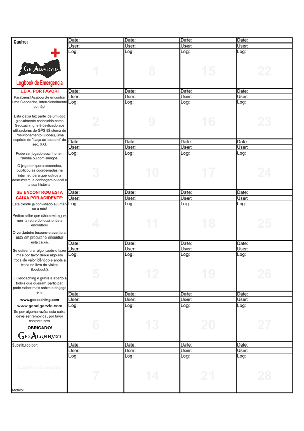 GeoAlgarvio Geocaching Logbooks